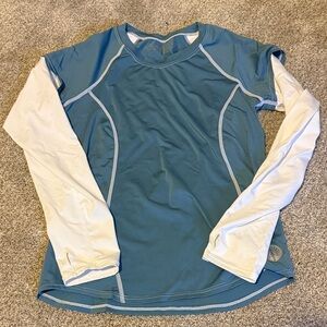 Snow Angel Blue and White Athletic Ski Top